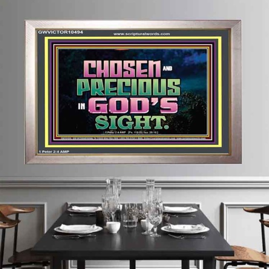 CHOSEN AND PRECIOUS IN THE SIGHT OF GOD  Modern Christian Wall Décor Portrait  GWVICTOR10494  