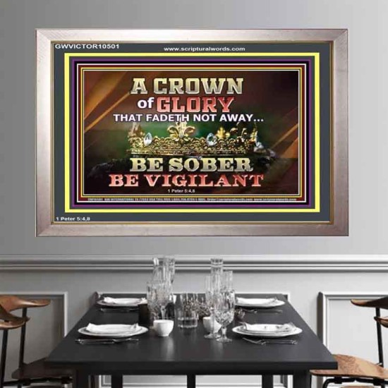 CROWN OF GLORY THAT FADETH NOT BE SOBER BE VIGILANT  Contemporary Christian Paintings Portrait  GWVICTOR10501  