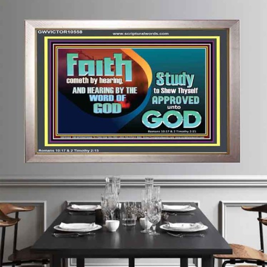 FAITH COMES BY HEARING THE WORD OF CHRIST  Christian Quote Portrait  GWVICTOR10558  