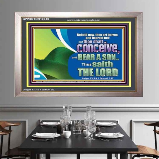 BEHOLD NOW THOU SHALL CONCEIVE  Custom Christian Artwork Portrait  GWVICTOR10610  