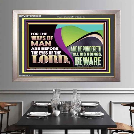 THE WAYS OF MAN ARE BEFORE THE EYES OF THE LORD  Contemporary Christian Wall Art Portrait  GWVICTOR10765  