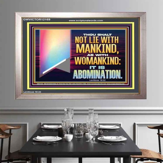 THOU SHALT NOT LIE WITH MANKIND AS WITH WOMANKIND IT IS ABOMINATION  Bible Verse for Home Portrait  GWVICTOR12169  