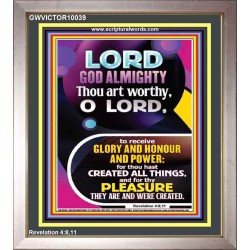 THOU ART WORTHY O LORD GOD ALMIGHTY  Christian Art Work Portrait  GWVICTOR10039  "14x16"