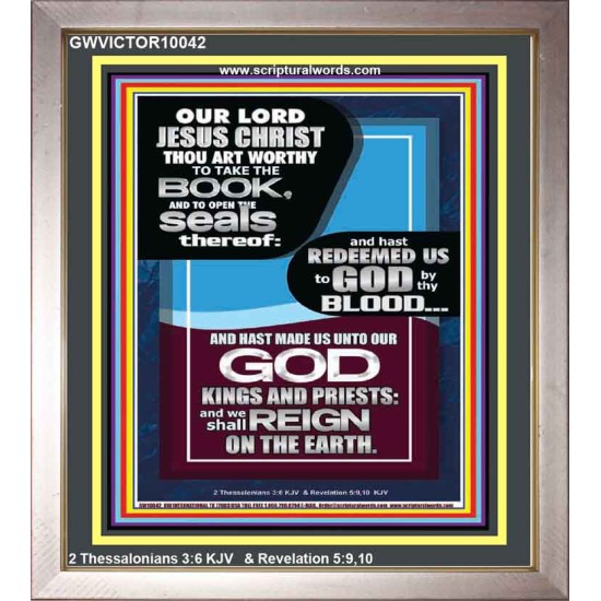 HAS REDEEMED US TO GOD BY THE BLOOD OF THE LAMB  Modern Art Portrait  GWVICTOR10042  