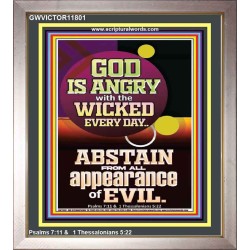 GOD IS ANGRY WITH THE WICKED EVERY DAY ABSTAIN FROM EVIL  Scriptural Décor  GWVICTOR11801  "14x16"