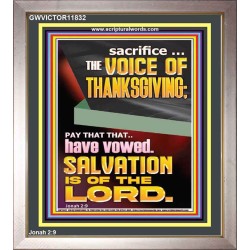 SACRIFICE THE VOICE OF THANKSGIVING  Custom Wall Scripture Art  GWVICTOR11832  "14x16"