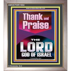 THANK AND PRAISE THE LORD GOD  Custom Christian Wall Art  GWVICTOR11834  "14x16"