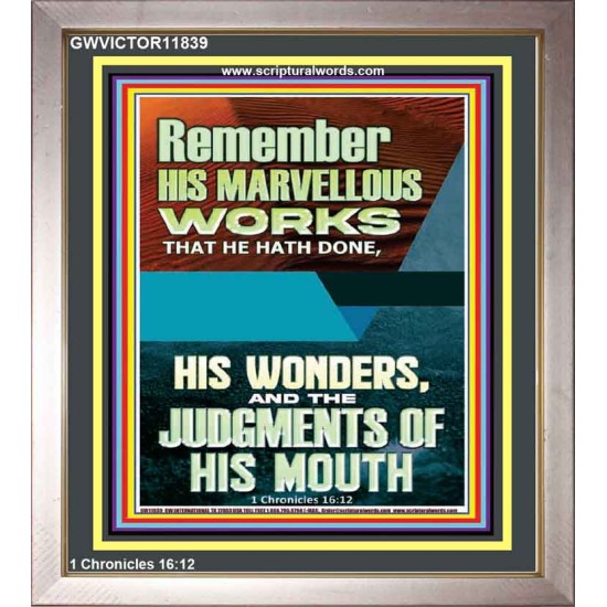 HIS MARVELLOUS WONDERS AND THE JUDGEMENTS OF HIS MOUTH  Custom Modern Wall Art  GWVICTOR11839  