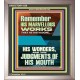 HIS MARVELLOUS WONDERS AND THE JUDGEMENTS OF HIS MOUTH  Custom Modern Wall Art  GWVICTOR11839  