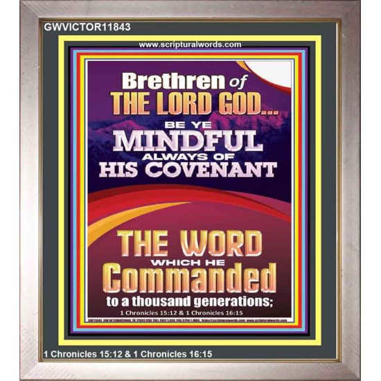 BE YE MINDFUL ALWAYS OF HIS COVENANT  Unique Bible Verse Portrait  GWVICTOR11843  