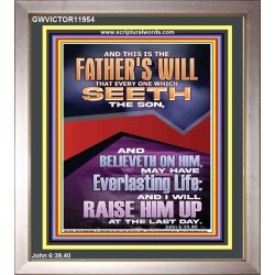 EVERLASTING LIFE IS THE FATHER'S WILL   Unique Scriptural Portrait  GWVICTOR11954  "14x16"