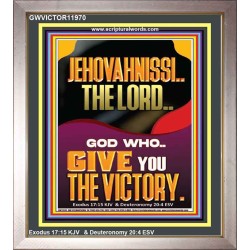 JEHOVAH NISSI THE LORD WHO GIVE YOU VICTORY  Bible Verses Art Prints  GWVICTOR11970  "14x16"