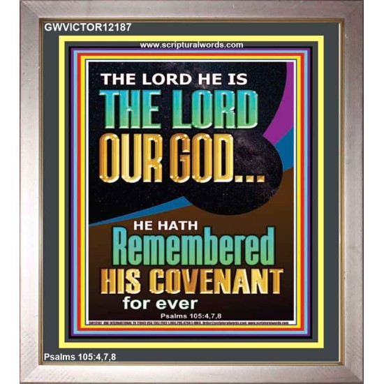 HE HATH REMEMBERED HIS COVENANT FOR EVER  Modern Christian Wall Décor  GWVICTOR12187  