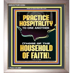 PRACTICE HOSPITALITY TO ONE ANOTHER  Contemporary Christian Wall Art Portrait  GWVICTOR12254  "14x16"