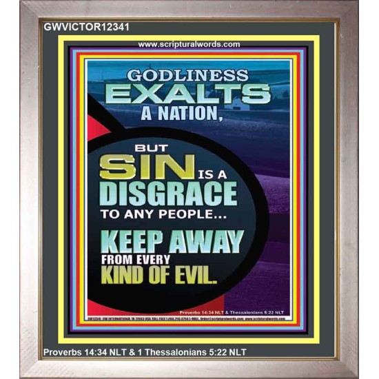 GODLINESS EXALTS A NATION SIN IS A DISGRACE  Custom Inspiration Scriptural Art Portrait  GWVICTOR12341  