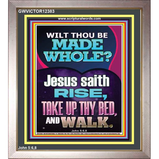 RISE TAKE UP THY BED AND WALK  Bible Verse Portrait Art  GWVICTOR12383  