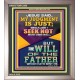 I SEEK NOT MINE OWN WILL BUT THE WILL OF THE FATHER  Inspirational Bible Verse Portrait  GWVICTOR12385  