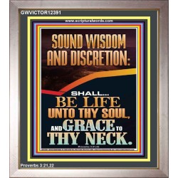 SOUND WISDOM AND DISCRETION SHALL BE LIFE UNTO THY SOUL  Bible Verse for Home Portrait  GWVICTOR12391  "14x16"