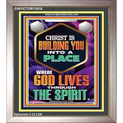 BE UNITED TOGETHER AS A LIVING PLACE OF GOD IN THE SPIRIT  Scripture Portrait Signs  GWVICTOR13016  "14x16"