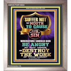 CONTROL YOUR MOUTH AND AVOID ERROR OF SIN AND BE DESTROY  Christian Quotes Portrait  GWVICTOR13024  "14x16"