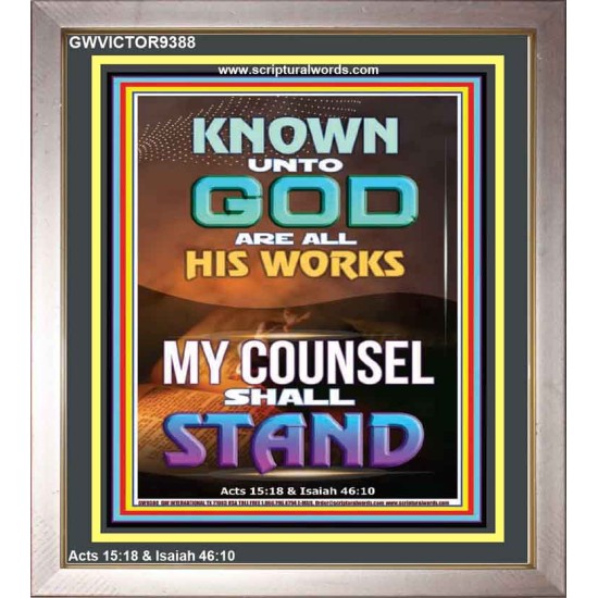 KNOWN UNTO GOD ARE ALL HIS WORKS  Unique Power Bible Portrait  GWVICTOR9388  