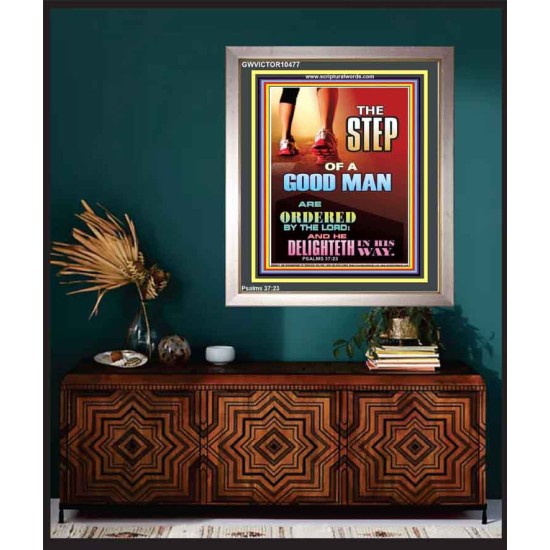 THE STEP OF A GOOD MAN  Contemporary Christian Wall Art  GWVICTOR10477  