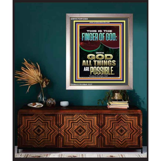 BY THE FINGER OF GOD ALL THINGS ARE POSSIBLE  Décor Art Work  GWVICTOR12304  