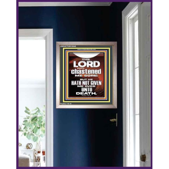 THE LORD HAS NOT GIVEN ME OVER UNTO DEATH  Contemporary Christian Wall Art  GWVICTOR13045  