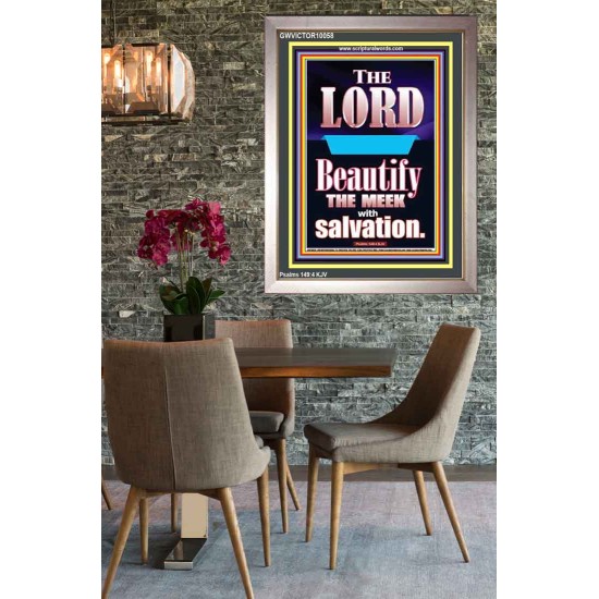 THE MEEK IS BEAUTIFY WITH SALVATION  Scriptural Prints  GWVICTOR10058  