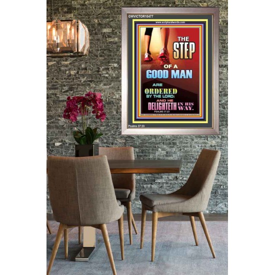 THE STEP OF A GOOD MAN  Contemporary Christian Wall Art  GWVICTOR10477  