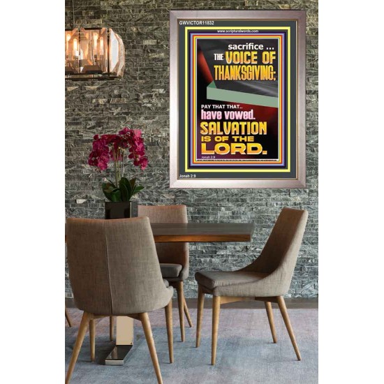 SACRIFICE THE VOICE OF THANKSGIVING  Custom Wall Scripture Art  GWVICTOR11832  