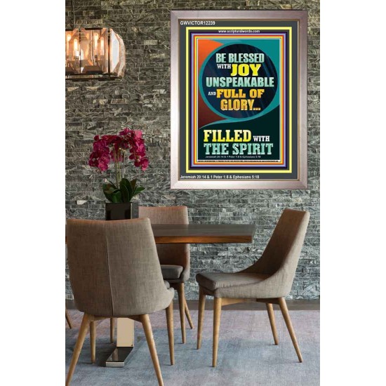 BE BLESSED WITH JOY UNSPEAKABLE  Contemporary Christian Wall Art Portrait  GWVICTOR12239  