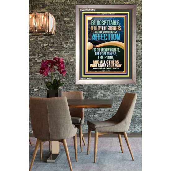 BE HOSPITABLE BE A LOVER OF STRANGERS WITH BROTHERLY AFFECTION  Christian Wall Art  GWVICTOR12256  