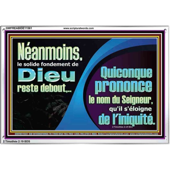 Quiconque prononce le nom du Seigneur, qu'il s'éloigne de l'iniquité. Cadre acrylique pour mur intérieur (GWFREABIDE11561) 