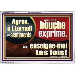 ô Éternel! enseigne-moi tes lois! Décor d'écriture avec cadre en acrylique (GWFREABIDE12543) 