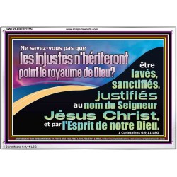 être lavés, sanctifiés,  justifiés au nom du Seigneur Jésus Christ, et par l'Esprit de notre Dieu. Cadre acrylique verset biblique (GWFREABIDE12557) 