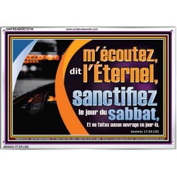 sanctifiez le jour du sabbat, Cadre acrylique d'église (GWFREABIDE12744) "24X16"