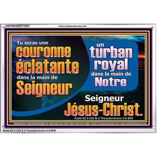 Tu seras une couronne éclatante dans la main de Dieu Cadre acrylique en verre d'art biblique (GWFREABIDE12832) 