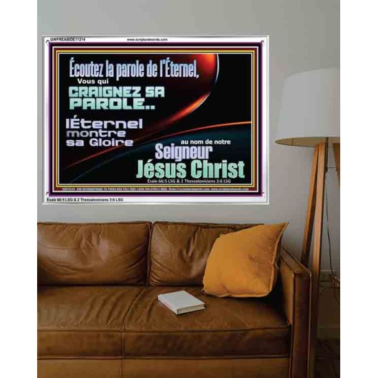 L'Éternel montre sa Gloire au nom de notre Seigneur Jésus Christ. Cadre acrylique scriptural unique (GWFREABIDE11314) 