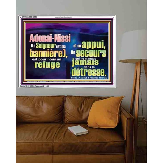 Adonaï-Nissi (Le Seigneur est ma bannière), Versets bibliques imprimables sur cadre acrylique (GWFREABIDE12634) 