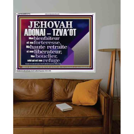 JEHOVAH ADONAI  TZVA'OT....Mon bienfaiteur et mon libérateur. Cadre acrylique d'art mural inspirant ultime (GWFREABIDE12774) 