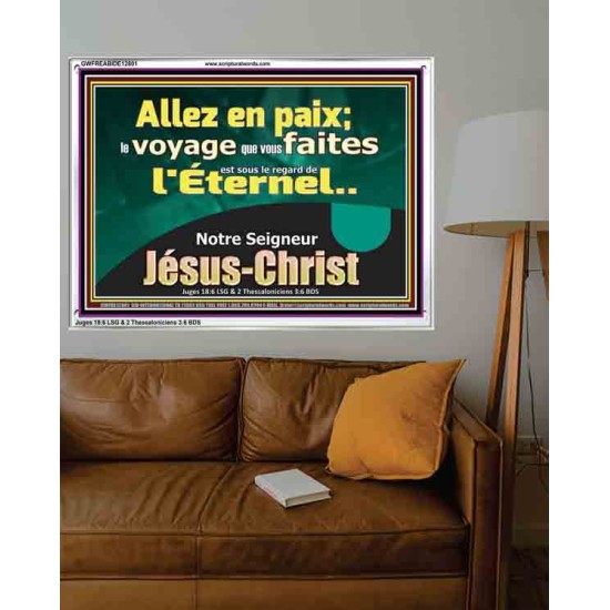 Allez en paix; le voyage que vous faites est sous le regard de l'Éternel. Cadre acrylique versets bibliques pour la maison en ligne (GWFREABIDE12801) 