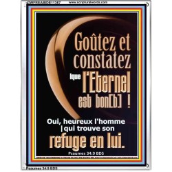 Goûtez et constatez |que l'Eternel est bon[b]!  Cadre acrylique chrétien juste vivant (GWFREABIDE11367) 