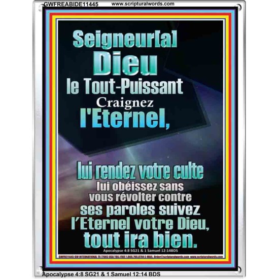 suivez l'Eternel votre Dieu, tout ira bien.  Cadre acrylique puissance ultime (GWFREABIDE11445) 