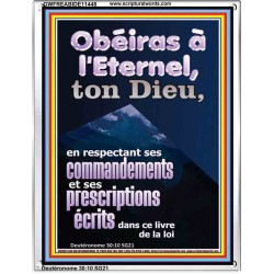 Obéiras à l'Eternel, ton Dieu, en respectant ses commandements Cadre acrylique d'église (GWFREABIDE11448) 