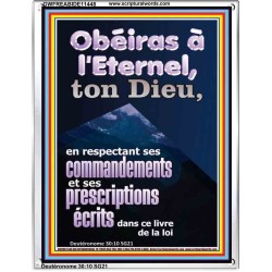 Obéiras à l'Eternel, ton Dieu, en respectant ses commandements Cadre acrylique d'église (GWFREABIDE11448) "16X24"