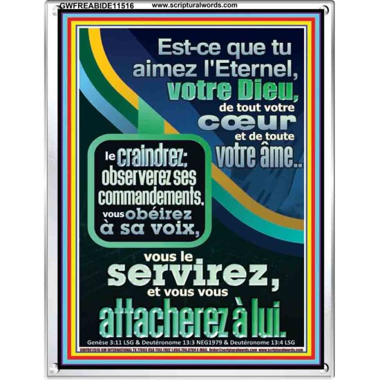 Est-ce que tu aimez l'Eternel, votre Dieu, de tout votre cœur et de toute votre âme Écriture de cadre acrylique personnalisée (GWFREABIDE11516) 