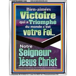 Victoire qui a Triomphé du monde, Jésus Christ.  Cadeau de cadre acrylique d'image de versets bibliques (GWFREABIDE11592) "16X24"