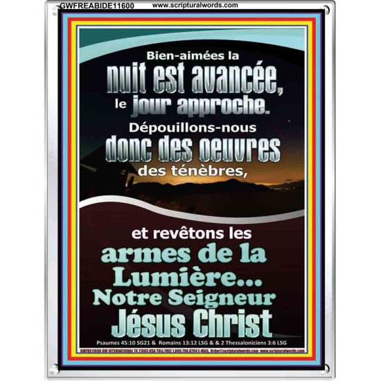 armes de lumière...Notre Seigneur Jésus Christ. Versets bibliques imprimables sur cadre acrylique (GWFREABIDE11600) 