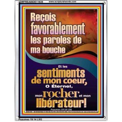 Reçois favorablement les paroles de ma bouche Image chrétienne vivante et juste (GWFREABIDE11635) "16X24"